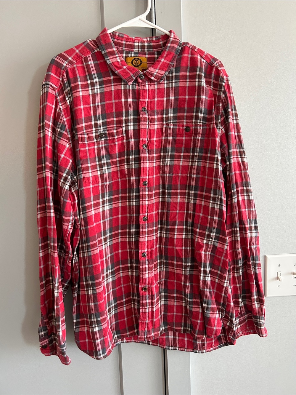 Red Plaid Long-Sleeve Button-Down Shirt